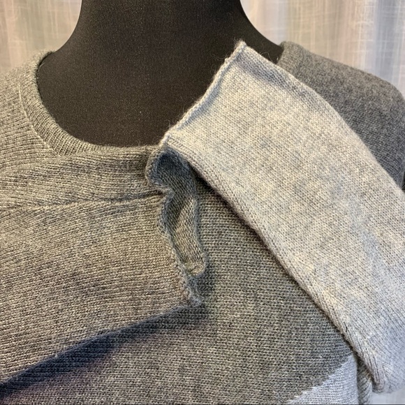 Market & Spruce Cashmere blend Asymmetric 2 tone gray sweater; MEDIUM - Picture 3 of 8
